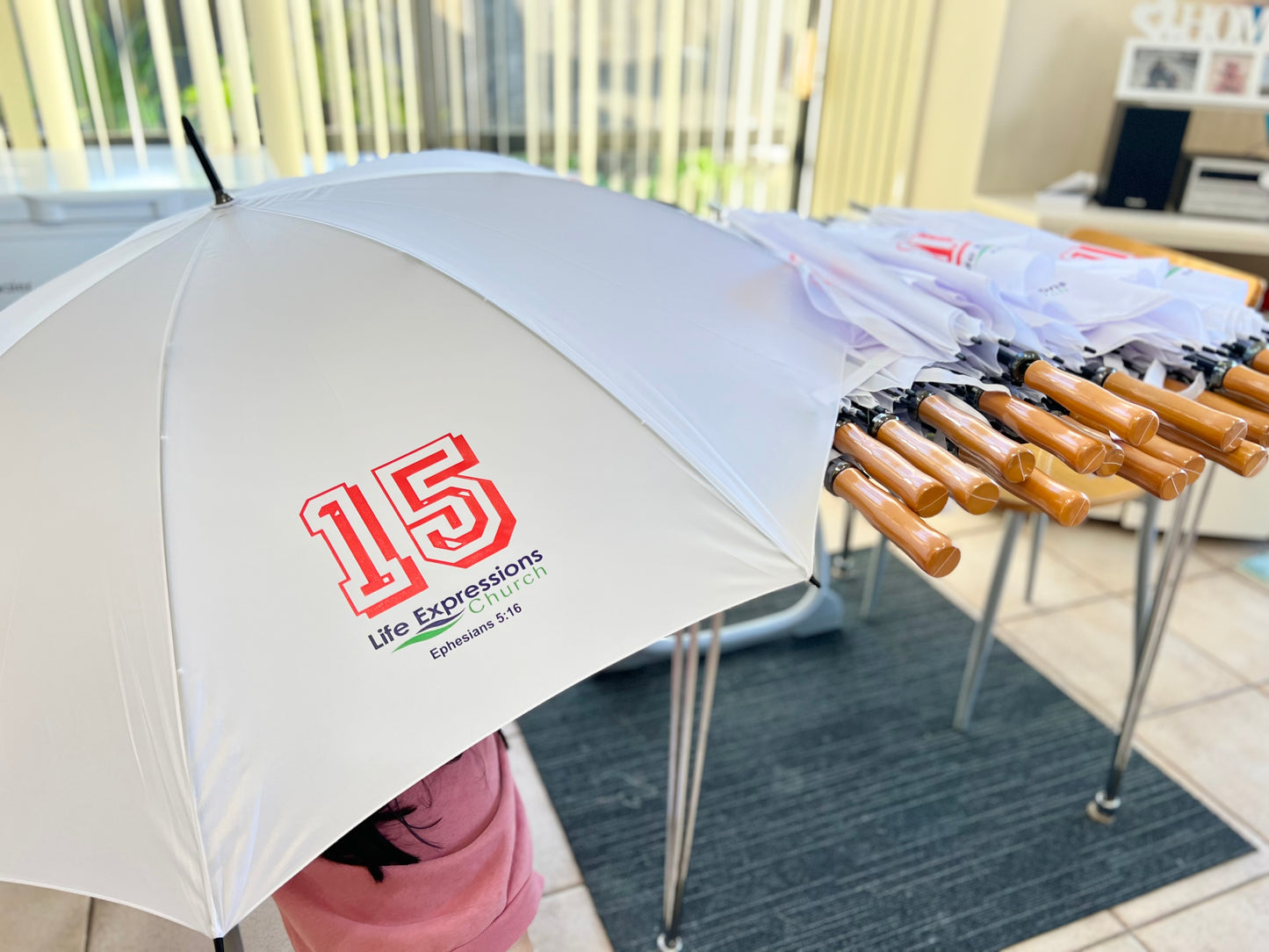 Custom Printed Umbrellas White