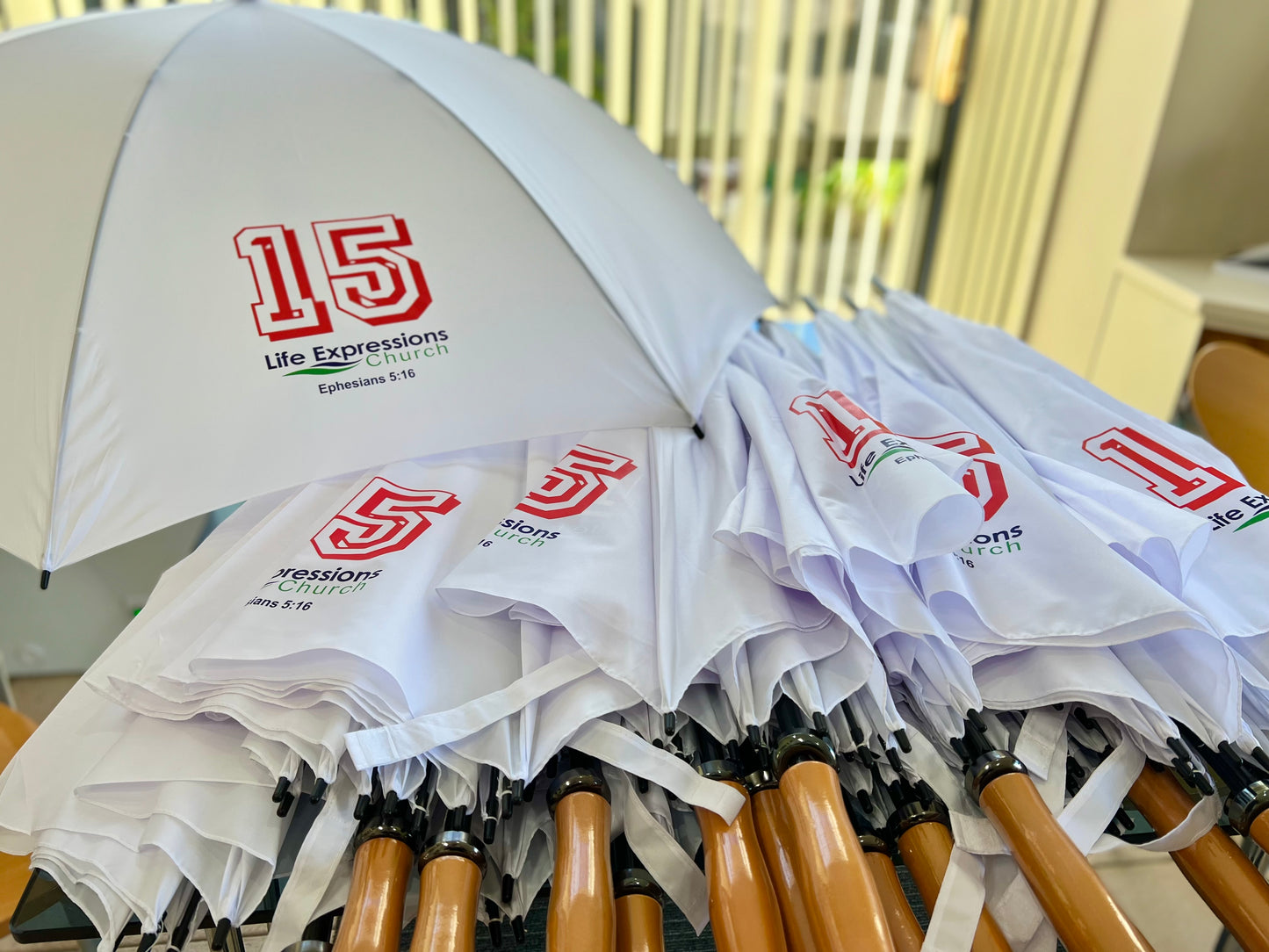 Custom Printed Umbrellas White